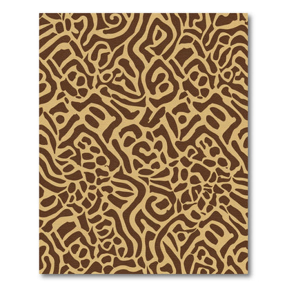Brown Beige Organic Abstract Rug