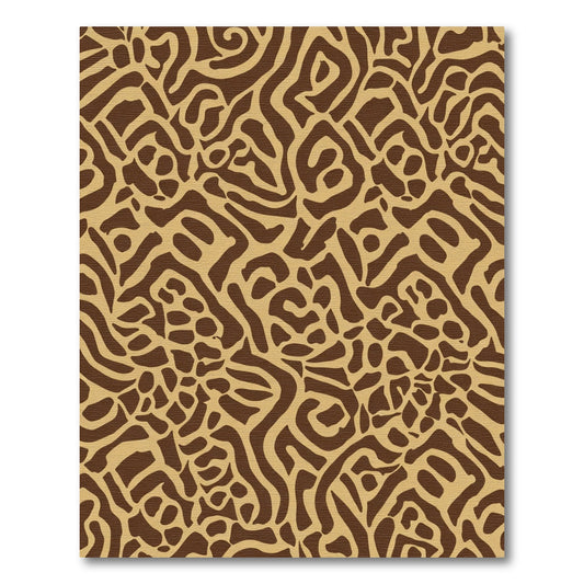 Brown Beige Organic Abstract Rug