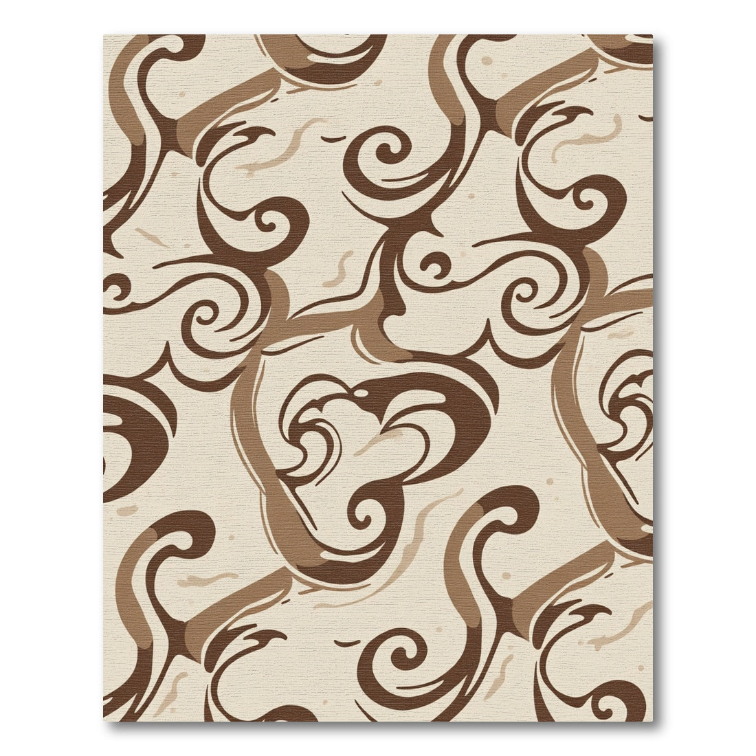 Warm Brown Swirl Abstract Rug