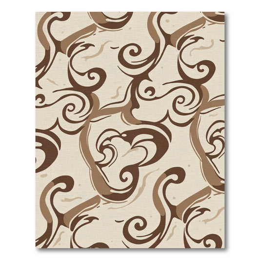Warm Brown Swirl Abstract Rug