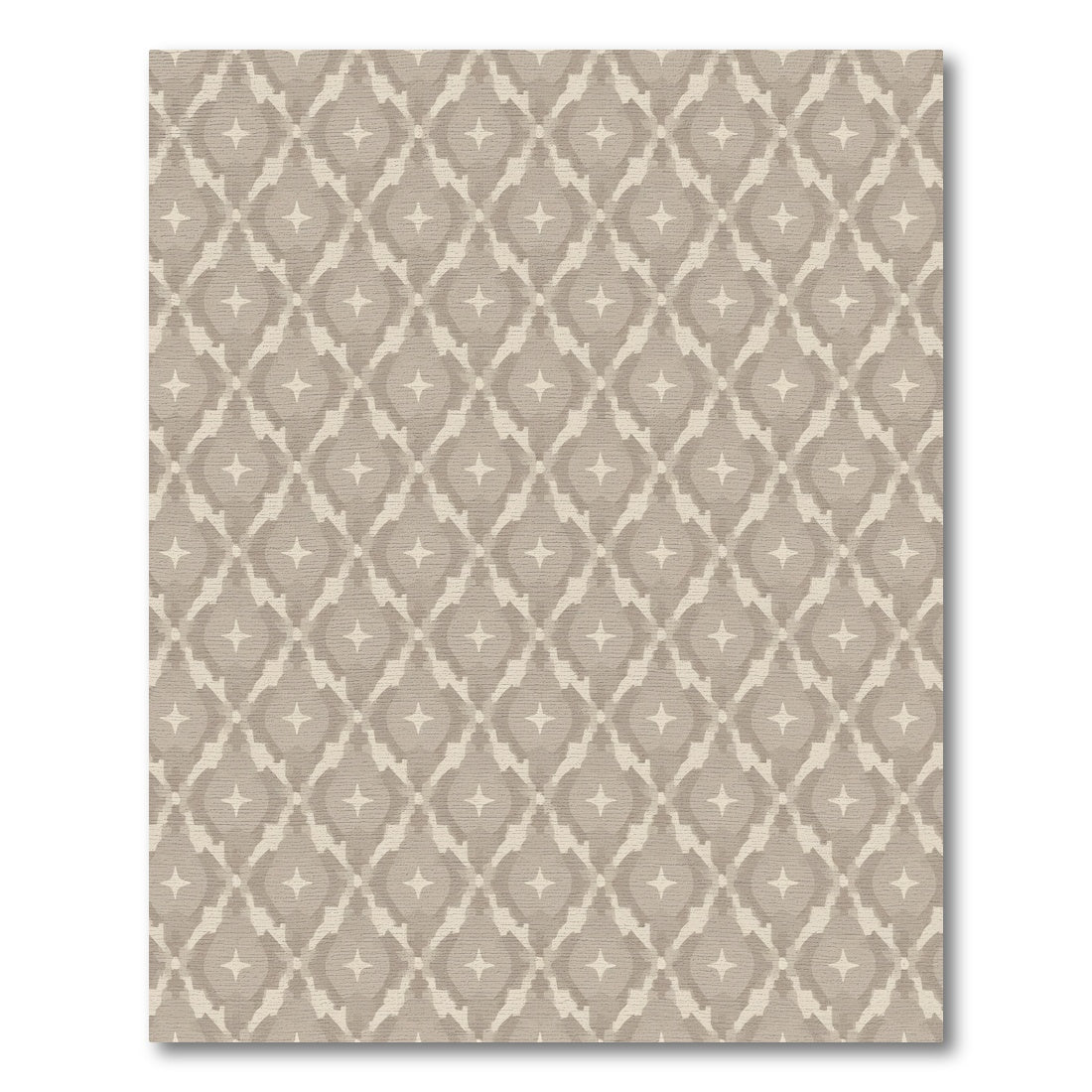 Neutral Taupe Diamond Star Medallion Rug