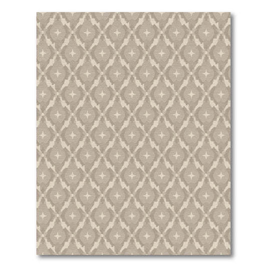 Neutral Taupe Diamond Star Medallion Rug