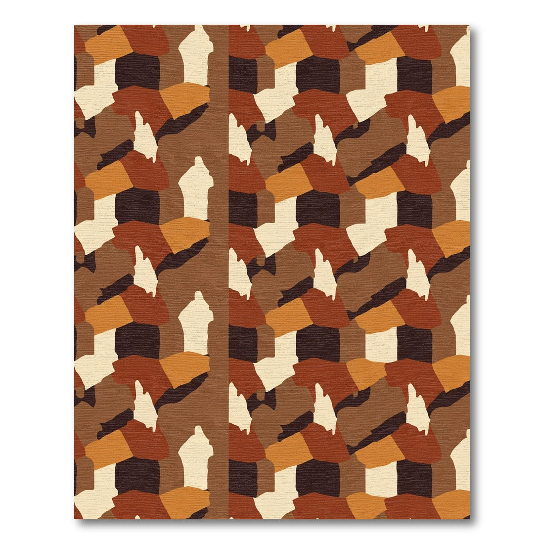 Earthy Tones Abstract Block Arrangement Rug