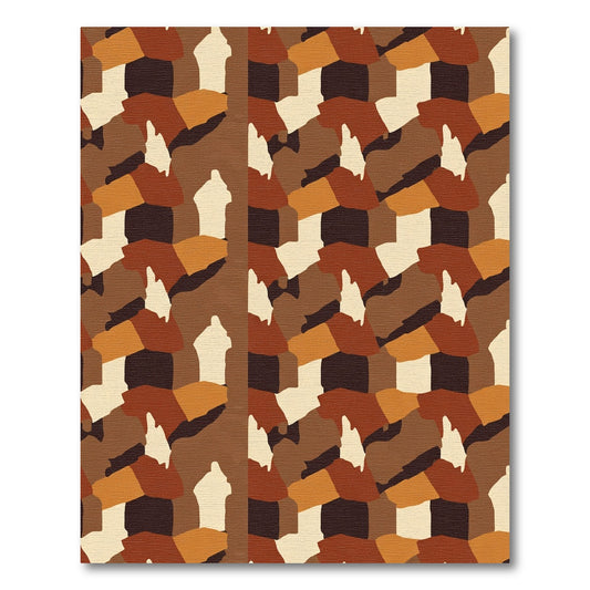 Earthy Tones Abstract Block Arrangement Rug