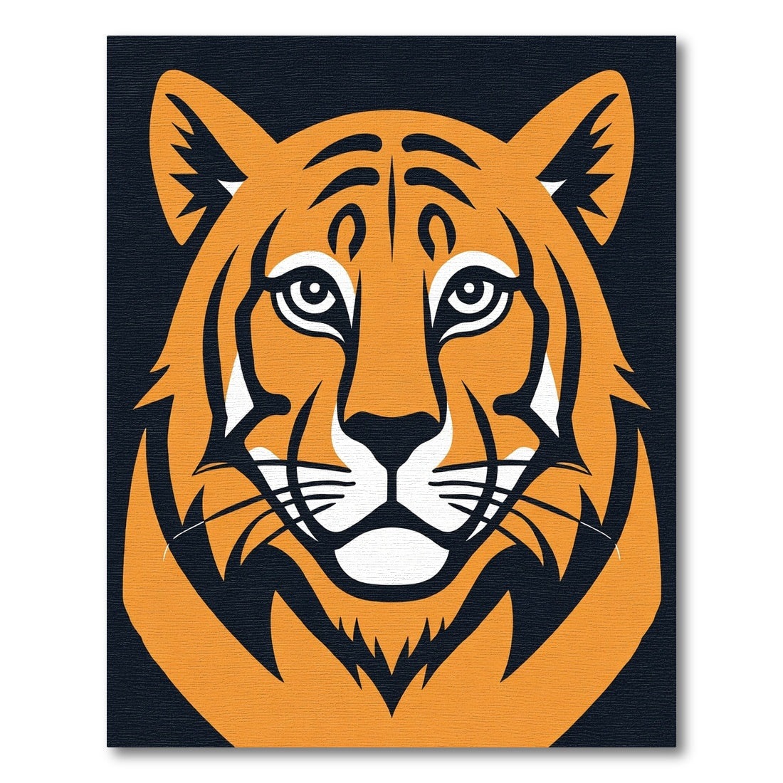 Bold Orange Tiger Face Rug