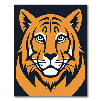 Bold Orange Tiger Face Rug