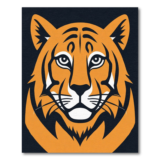 Bold Orange Tiger Face Rug