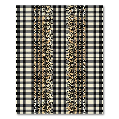 Black Ivory Buffalo Check Leopard Mix Rug
