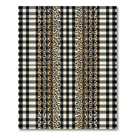 Black Ivory Buffalo Check Leopard Mix Rug