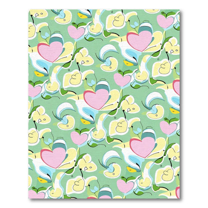 Whimsical Pink Heart Swirls Rug