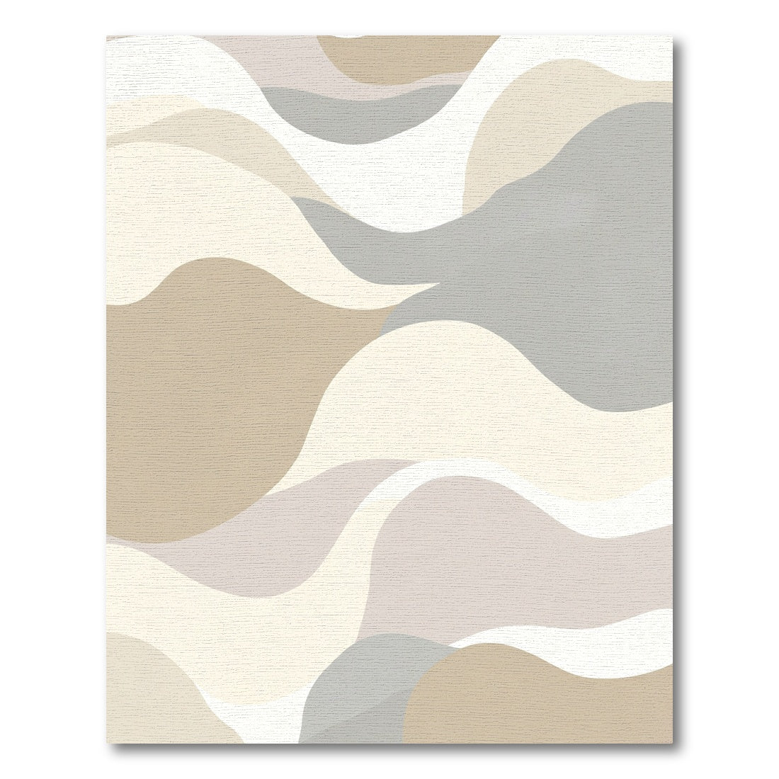 Neutral Palette Abstract Wavy Curves Rug