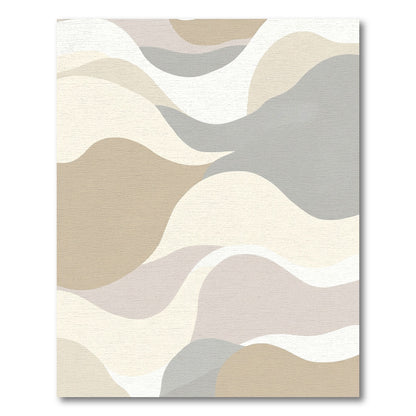 Neutral Palette Abstract Wavy Curves Rug