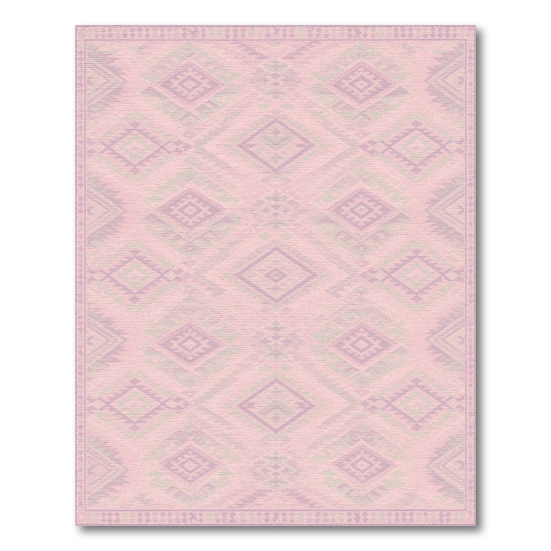 Pink Heritage Tribal Diamond Area Rug