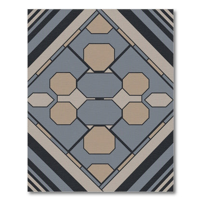Grey Octagon Geometric Area Rug