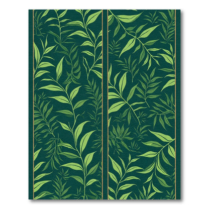 Elegant Green Leafy Branches Rug