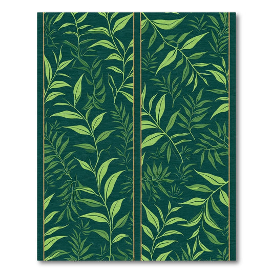 Elegant Green Leafy Branches Rug