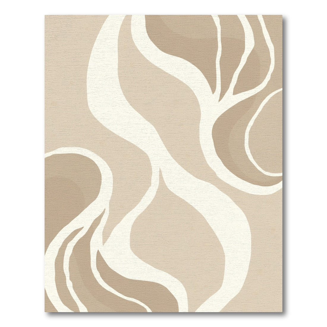 Soft Beige Organic Swirl Rug