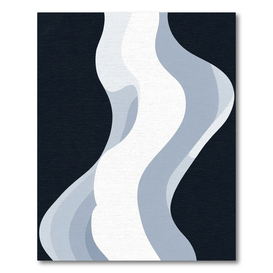 Abstract White Blue Wave Flow Rug