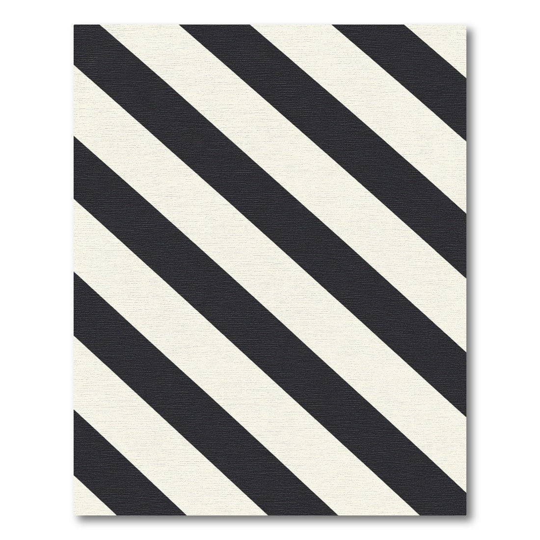 Classic Black Ivory Diagonal Stripes Rug