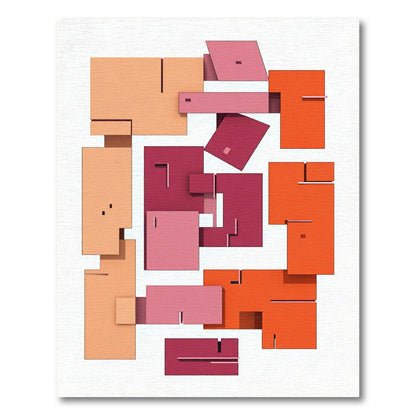 Geometric Abstract Blocks Modern Rug