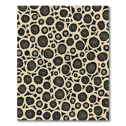 Cream Black Swirl Wood Grain Rug