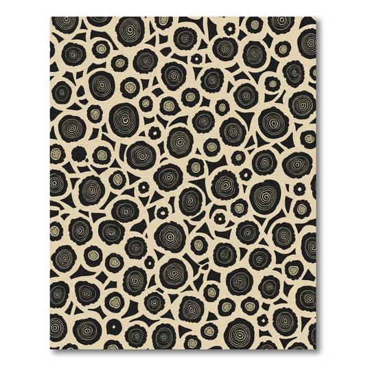 Cream Black Swirl Wood Grain Rug