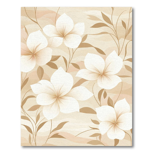 Cream Floral Vine Background Rug