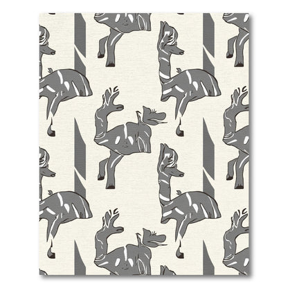 Gray Abstract Deer Stripes Rug