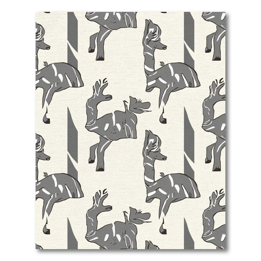 Gray Abstract Deer Stripes Rug