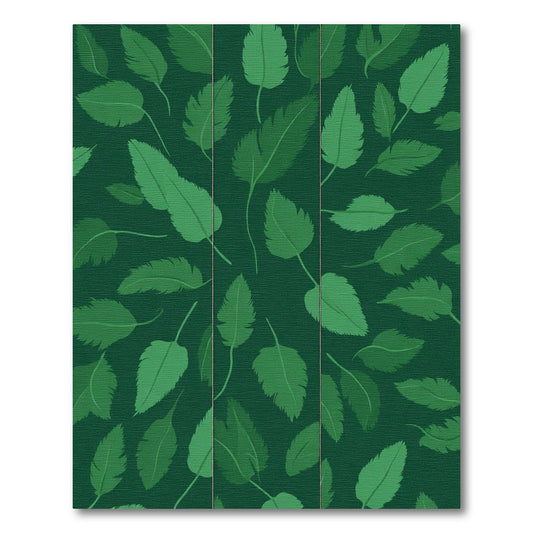 Emerald Green Leafy Branch Pattern Rug