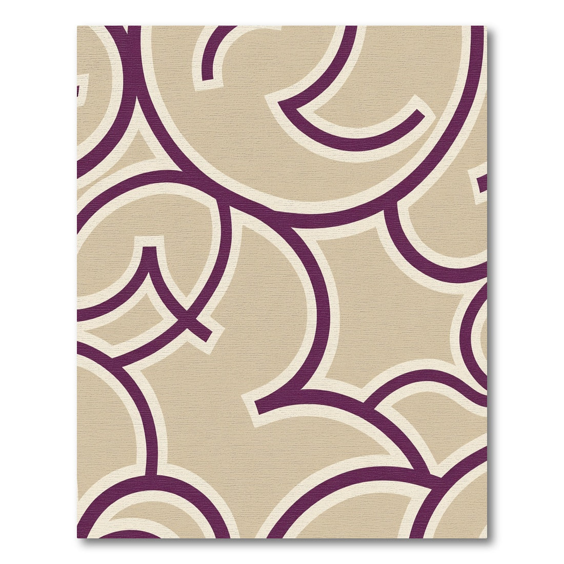 Amethyst Cream Interlocking Curves Rug