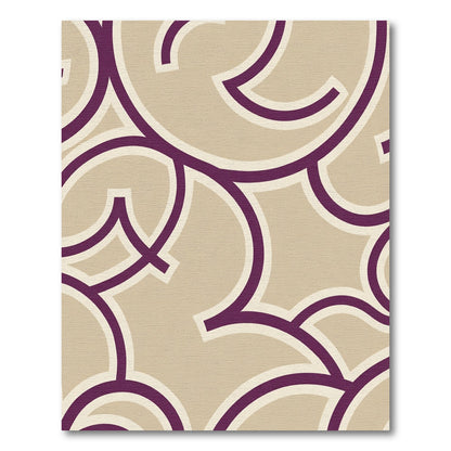 Amethyst Cream Interlocking Curves Rug