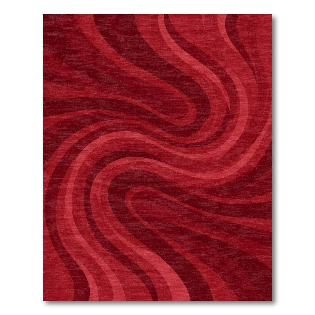 Crimson Swirl Abstract Curves Rug