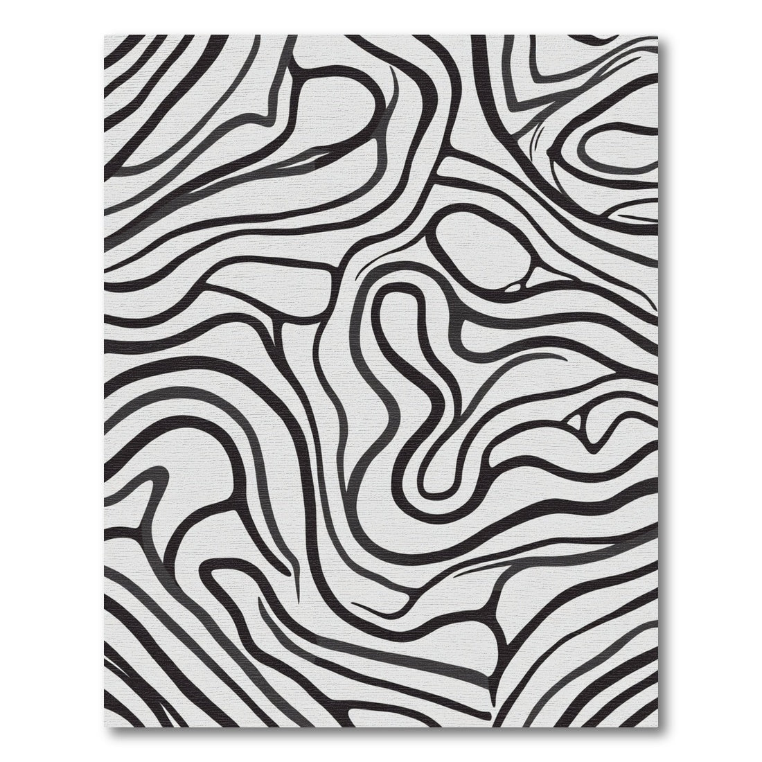 Monochrome Organic Wave Composition Rug