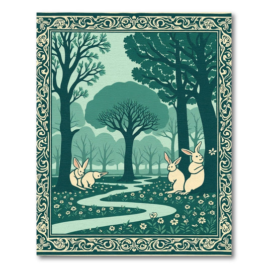 Enchanted Forest With Rabbits Rug