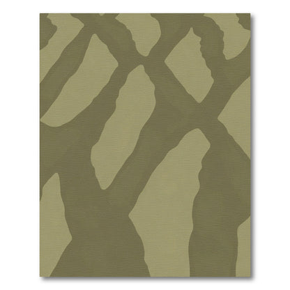Olive Camouflage Abstract Intersecting Lines Rug