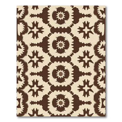 Rich Earthy Brown Medallion Floral Rug