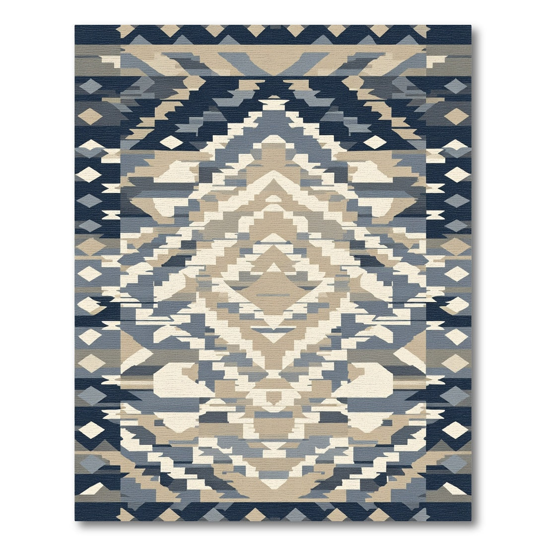 Navajo Inspired Geometric Diamond Rug