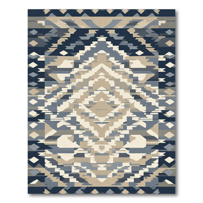 Navajo Inspired Geometric Diamond Rug