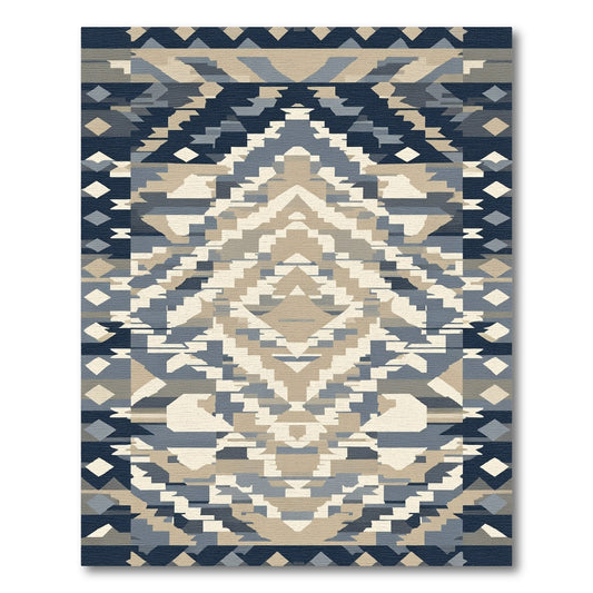 Navajo Inspired Geometric Diamond Rug