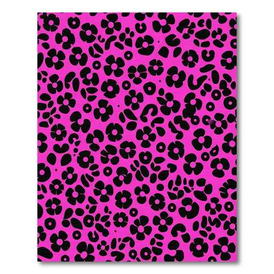 Hot Pink Floral Animal Print Rug