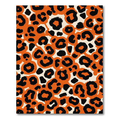 Bold Orange Leopard Spot Rug