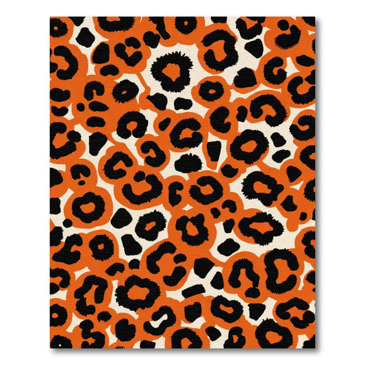 Bold Orange Leopard Spot Rug