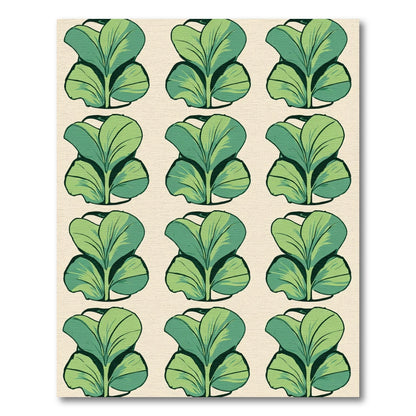 Green Leafy Repeat Area Rug
