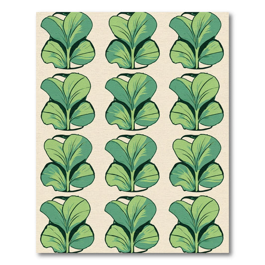 Green Leafy Repeat Area Rug