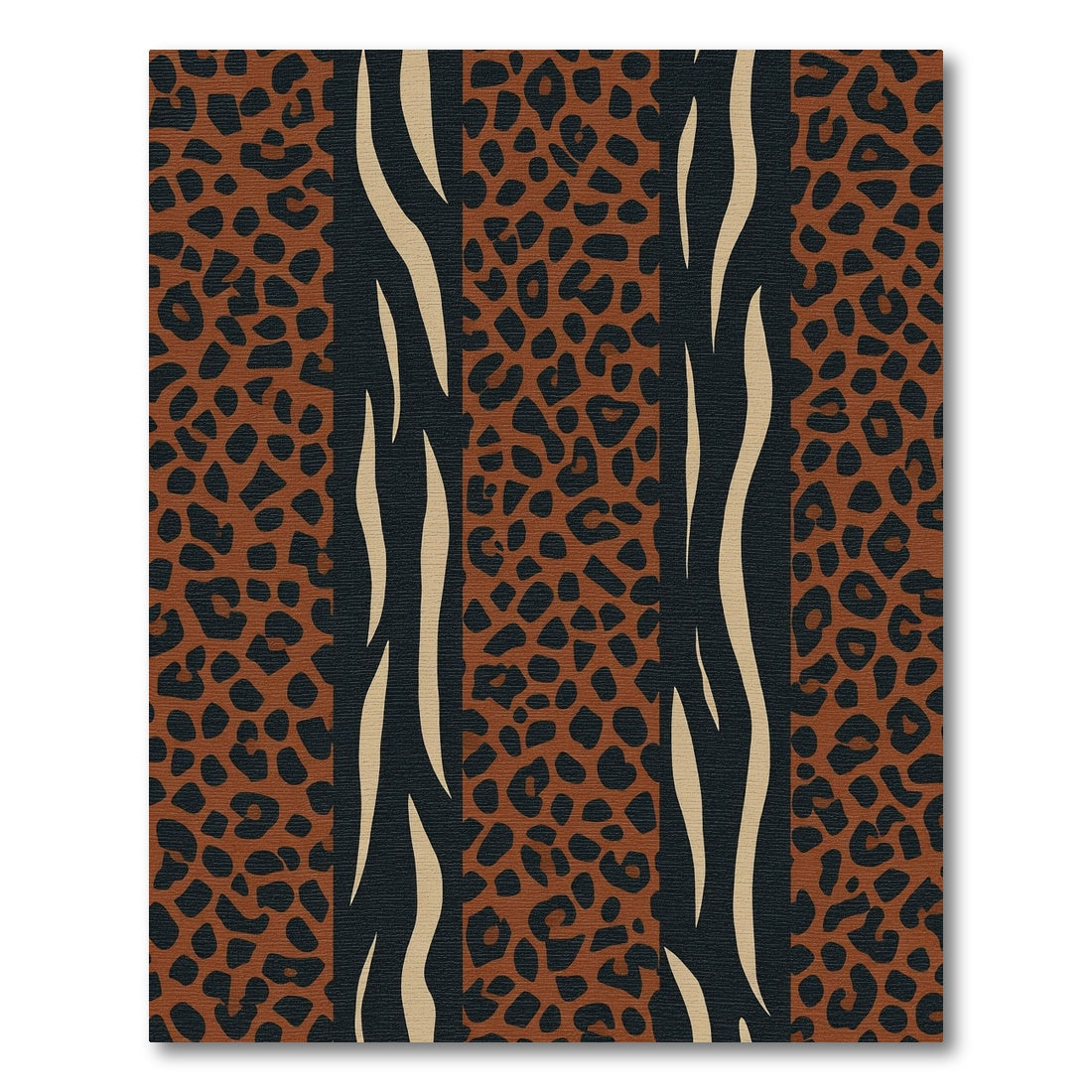 Bold Brown Leopard Zebra Stripes Rug