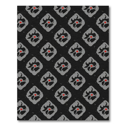 Dark Gray Red Diamond Floral Rug