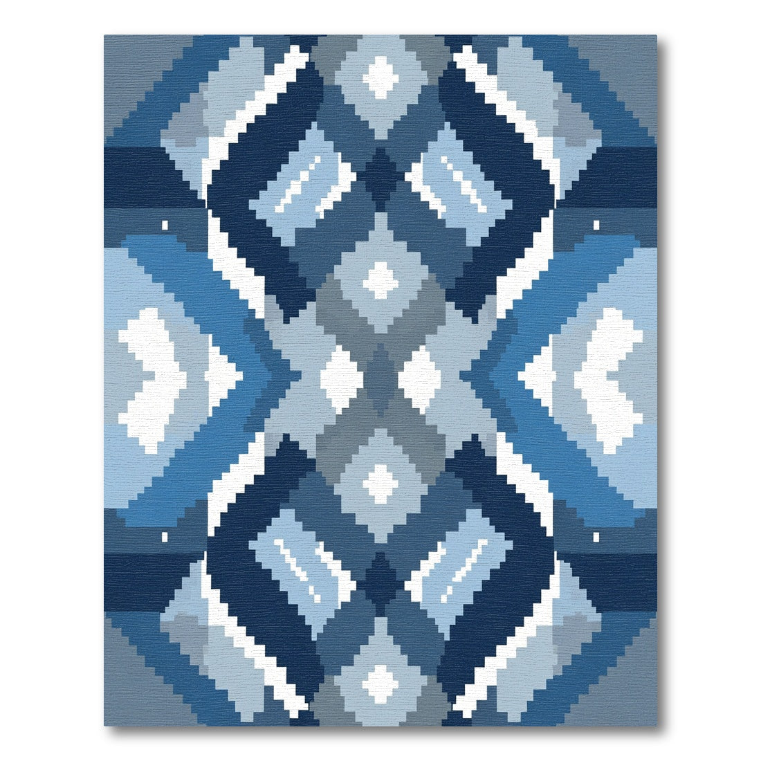 Navajo Blue Diamond Geometric Medallion Rug