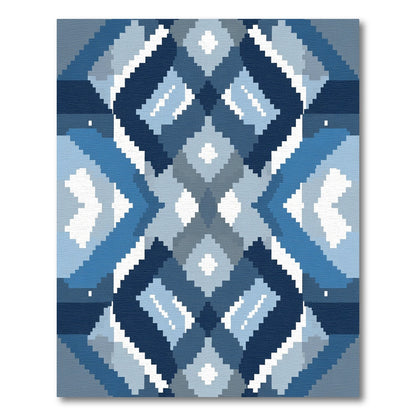 Navajo Blue Diamond Geometric Medallion Rug