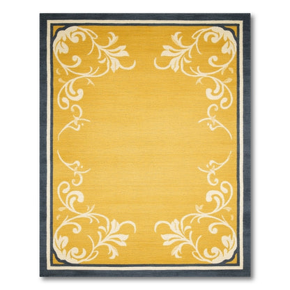 Yellow Floral Vintage Area Rug
